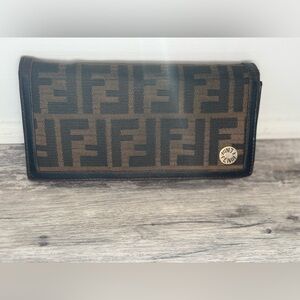 FENDI Zucca TriFold Zucca Diamond Print Wallet